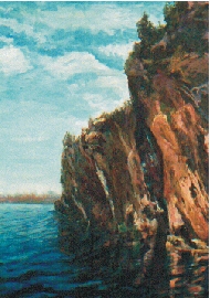 painting of Bon Echo Rock